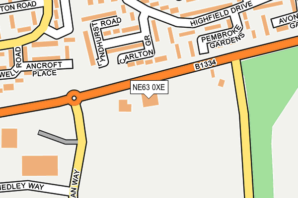 NE63 0XE map - OS OpenMap – Local (Ordnance Survey)