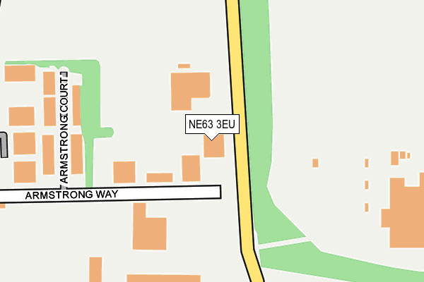 NE63 3EU map - OS OpenMap – Local (Ordnance Survey)
