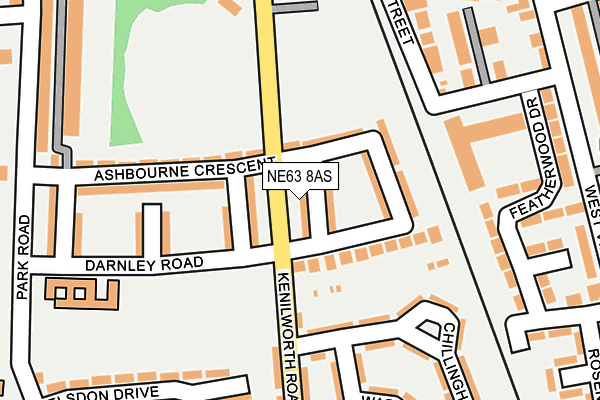 NE63 8AS map - OS OpenMap – Local (Ordnance Survey)
