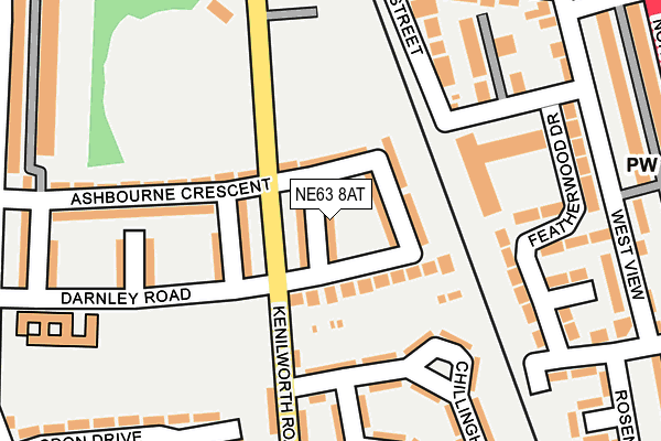 NE63 8AT map - OS OpenMap – Local (Ordnance Survey)