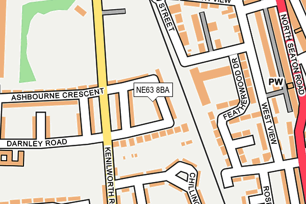NE63 8BA map - OS OpenMap – Local (Ordnance Survey)