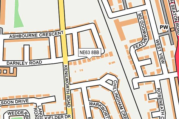 NE63 8BB map - OS OpenMap – Local (Ordnance Survey)