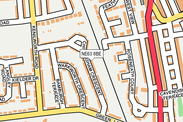 NE63 8BE map - OS OpenMap – Local (Ordnance Survey)