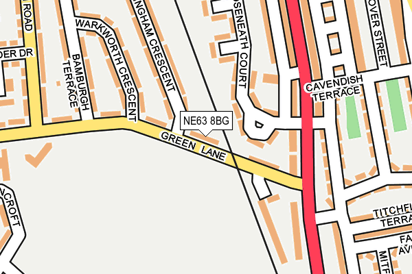 NE63 8BG map - OS OpenMap – Local (Ordnance Survey)