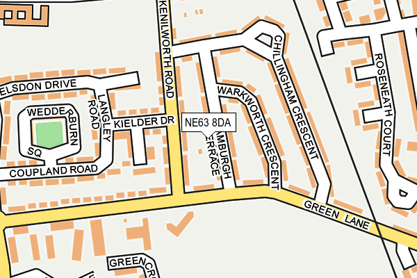NE63 8DA map - OS OpenMap – Local (Ordnance Survey)