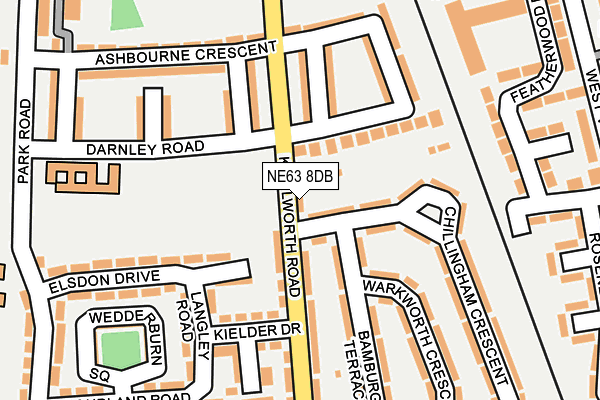 NE63 8DB map - OS OpenMap – Local (Ordnance Survey)