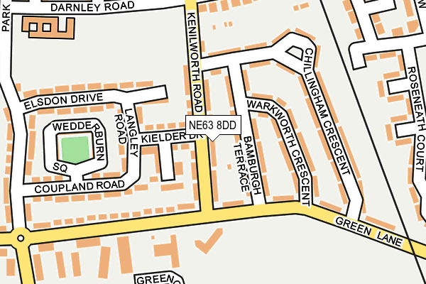 NE63 8DD map - OS OpenMap – Local (Ordnance Survey)