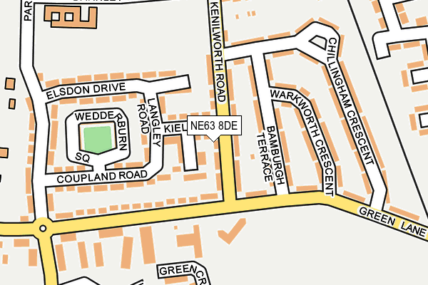 NE63 8DE map - OS OpenMap – Local (Ordnance Survey)