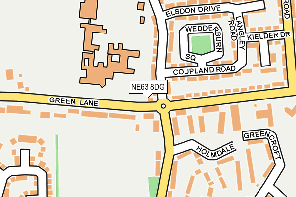 NE63 8DG map - OS OpenMap – Local (Ordnance Survey)