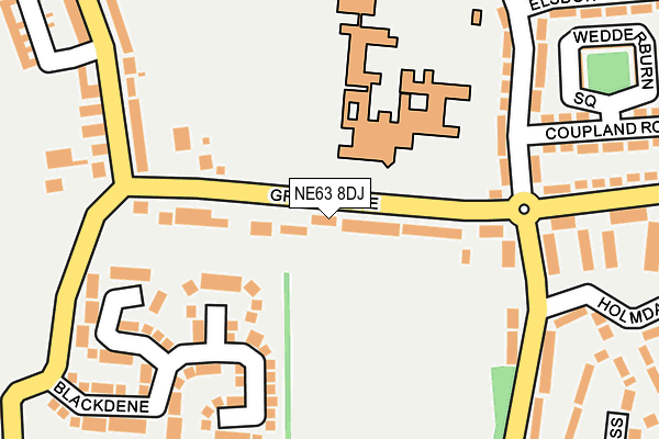 NE63 8DJ map - OS OpenMap – Local (Ordnance Survey)