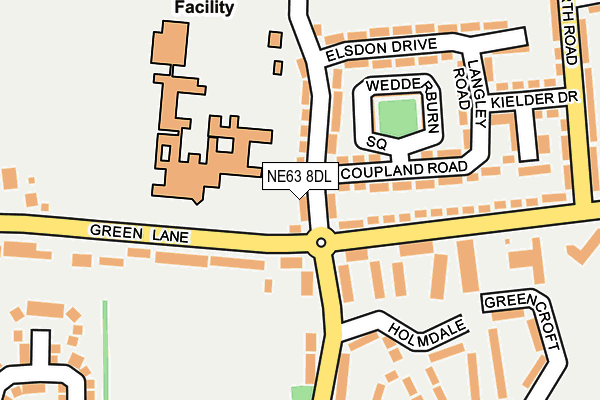 NE63 8DL map - OS OpenMap – Local (Ordnance Survey)