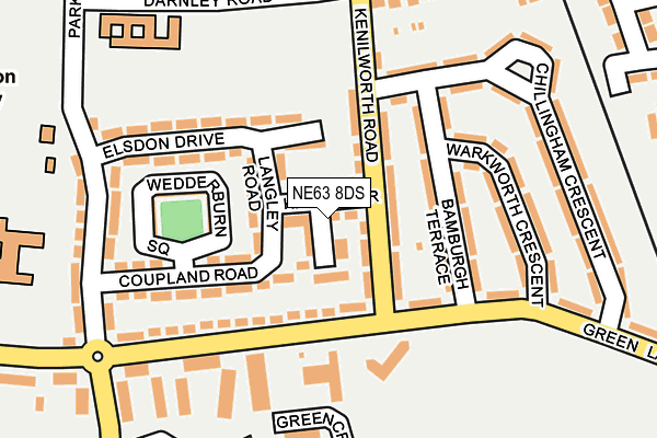 NE63 8DS map - OS OpenMap – Local (Ordnance Survey)