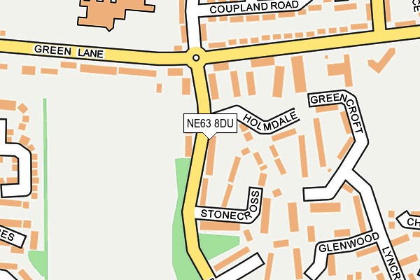 NE63 8DU map - OS OpenMap – Local (Ordnance Survey)