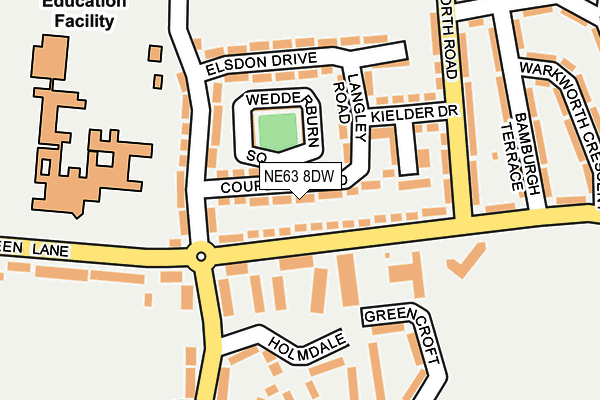 NE63 8DW map - OS OpenMap – Local (Ordnance Survey)