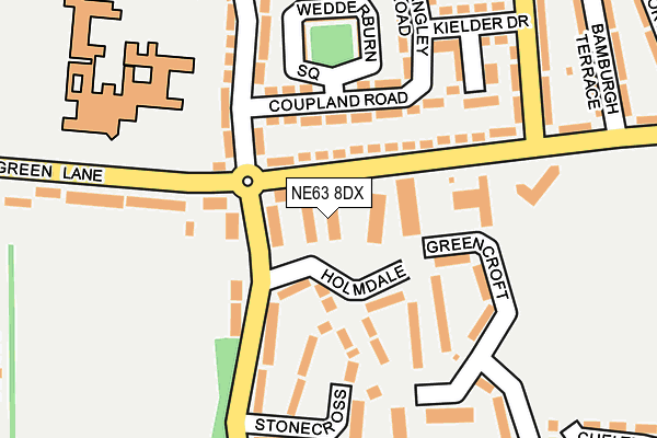 NE63 8DX map - OS OpenMap – Local (Ordnance Survey)
