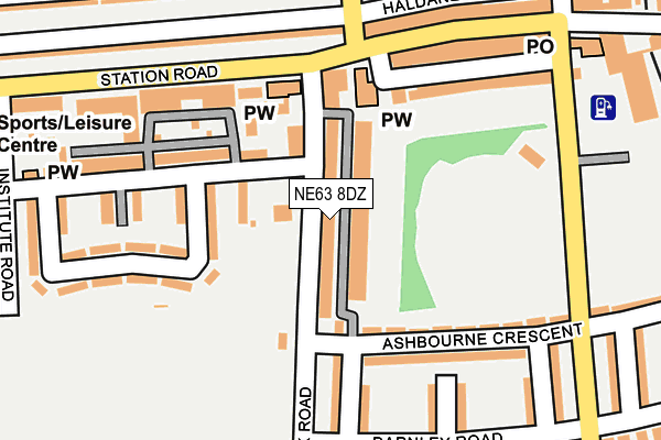 NE63 8DZ map - OS OpenMap – Local (Ordnance Survey)