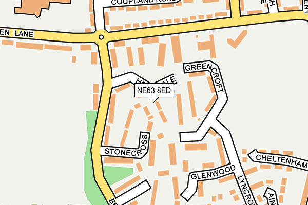 NE63 8ED map - OS OpenMap – Local (Ordnance Survey)