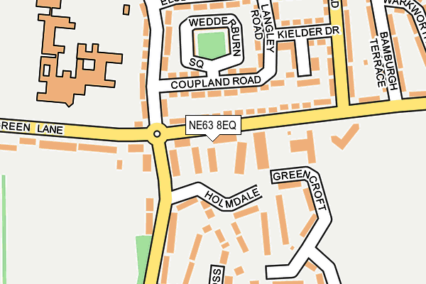 NE63 8EQ map - OS OpenMap – Local (Ordnance Survey)