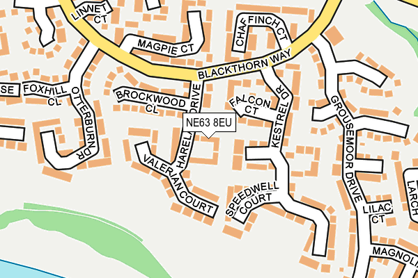 NE63 8EU map - OS OpenMap – Local (Ordnance Survey)