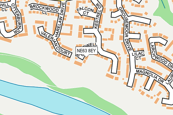 NE63 8EY map - OS OpenMap – Local (Ordnance Survey)
