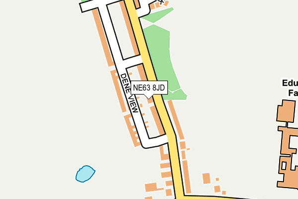 NE63 8JD map - OS OpenMap – Local (Ordnance Survey)