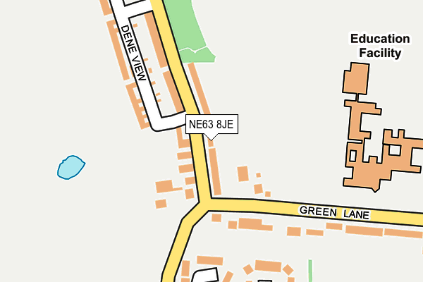 NE63 8JE map - OS OpenMap – Local (Ordnance Survey)