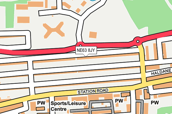 NE63 8JY map - OS OpenMap – Local (Ordnance Survey)