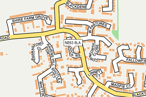 NE63 8LA map - OS OpenMap – Local (Ordnance Survey)