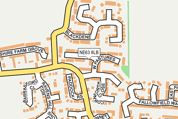 NE63 8LB map - OS OpenMap – Local (Ordnance Survey)