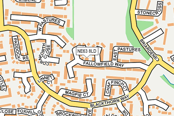 NE63 8LD map - OS OpenMap – Local (Ordnance Survey)