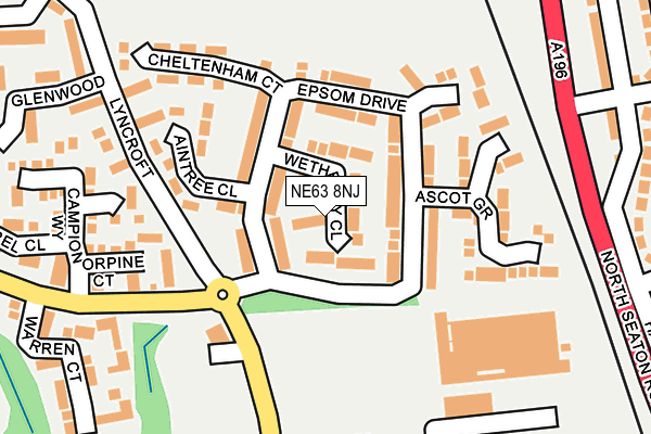 NE63 8NJ map - OS OpenMap – Local (Ordnance Survey)