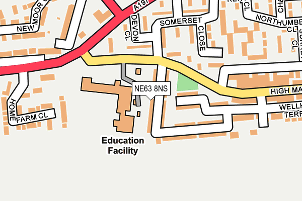 NE63 8NS map - OS OpenMap – Local (Ordnance Survey)