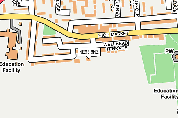 NE63 8NZ map - OS OpenMap – Local (Ordnance Survey)