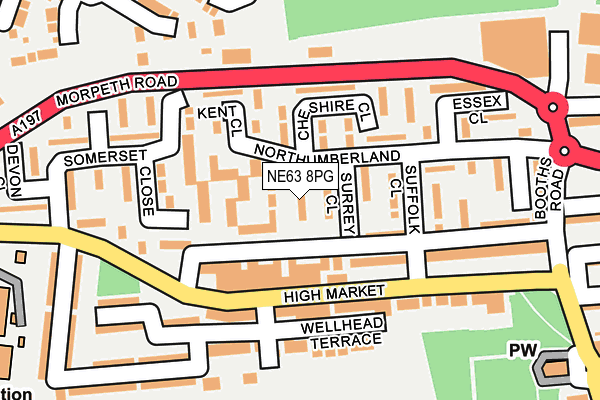 NE63 8PG map - OS OpenMap – Local (Ordnance Survey)