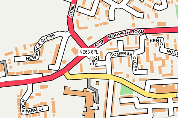 NE63 8PL map - OS OpenMap – Local (Ordnance Survey)