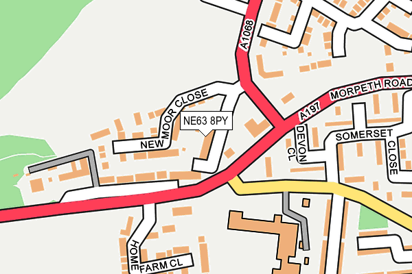 NE63 8PY map - OS OpenMap – Local (Ordnance Survey)