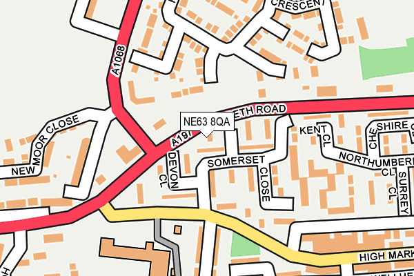 NE63 8QA map - OS OpenMap – Local (Ordnance Survey)