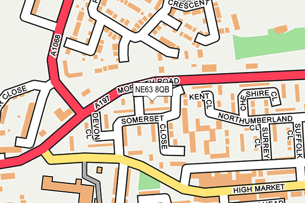 NE63 8QB map - OS OpenMap – Local (Ordnance Survey)