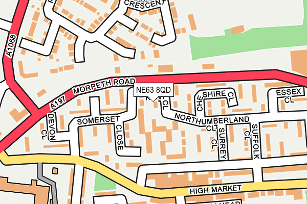 NE63 8QD map - OS OpenMap – Local (Ordnance Survey)