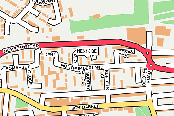 NE63 8QE map - OS OpenMap – Local (Ordnance Survey)
