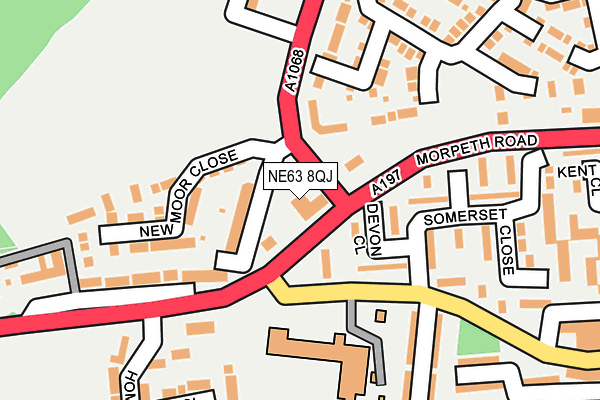NE63 8QJ map - OS OpenMap – Local (Ordnance Survey)