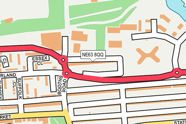 NE63 8QQ map - OS OpenMap – Local (Ordnance Survey)