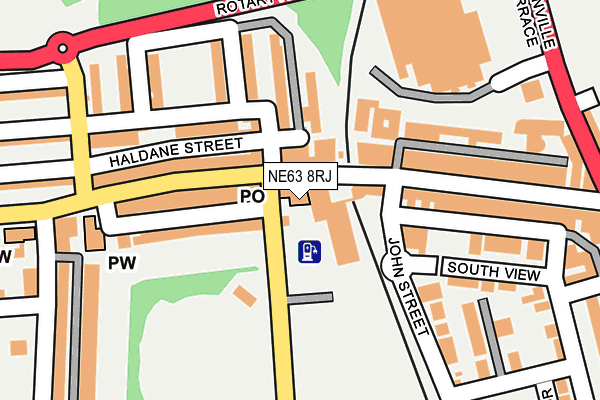 NE63 8RJ map - OS OpenMap – Local (Ordnance Survey)