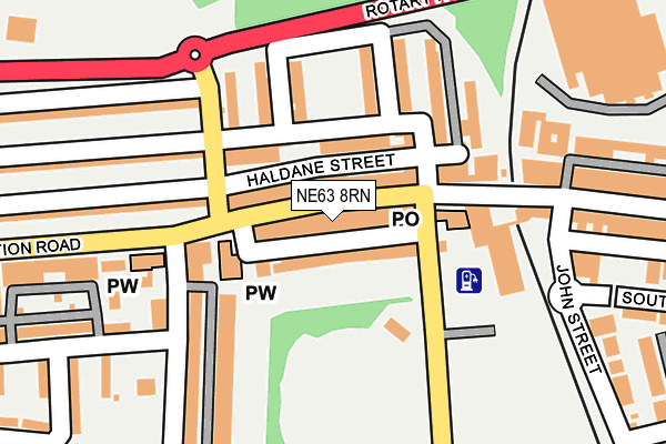 NE63 8RN map - OS OpenMap – Local (Ordnance Survey)