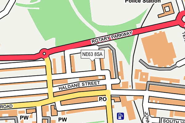 NE63 8SA map - OS OpenMap – Local (Ordnance Survey)