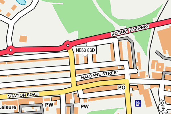 NE63 8SD map - OS OpenMap – Local (Ordnance Survey)