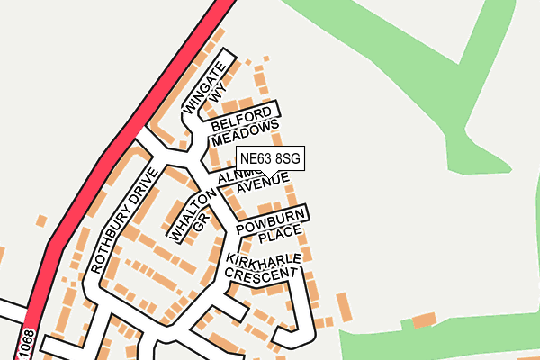 NE63 8SG map - OS OpenMap – Local (Ordnance Survey)