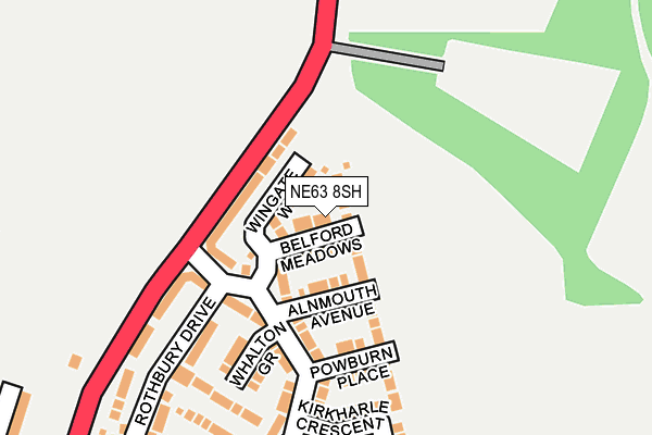 NE63 8SH map - OS OpenMap – Local (Ordnance Survey)