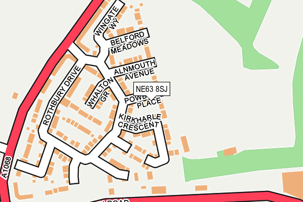 NE63 8SJ map - OS OpenMap – Local (Ordnance Survey)