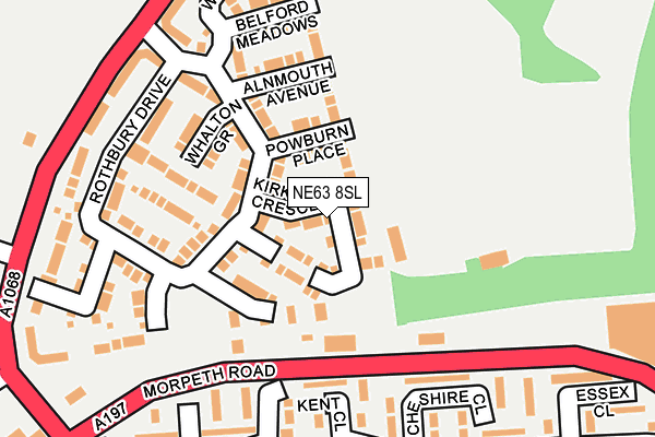 NE63 8SL map - OS OpenMap – Local (Ordnance Survey)